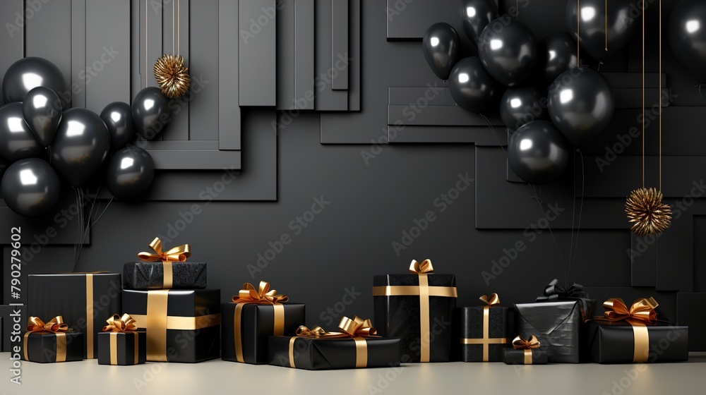 Black Friday sale on BLACK background.Vector illustration. web page,banner.