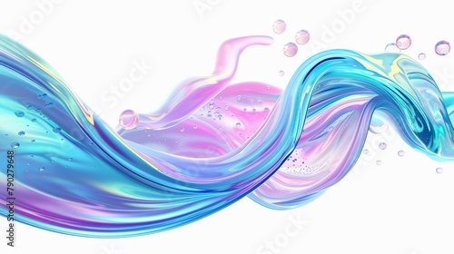 The wave of detergent, the flow of soap, the bubbles and the glowing curves create an abstract 3D motion design element. © Mark