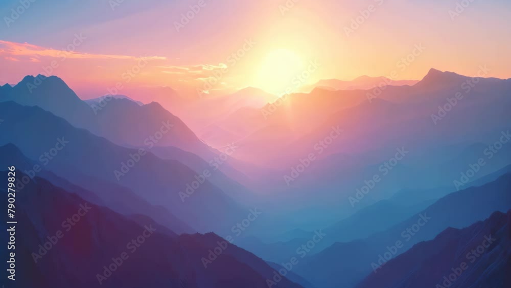 The sun sinks below the horizon, casting a warm golden glow on the towering peaks of a magnificent mountain range, Serene sunset over a tranquil mountain range The sun sinks below the horizon, casting a warm golden glow on the towering peaks of a magnificent mountain range, Serene sunset over a tranquil mountain range