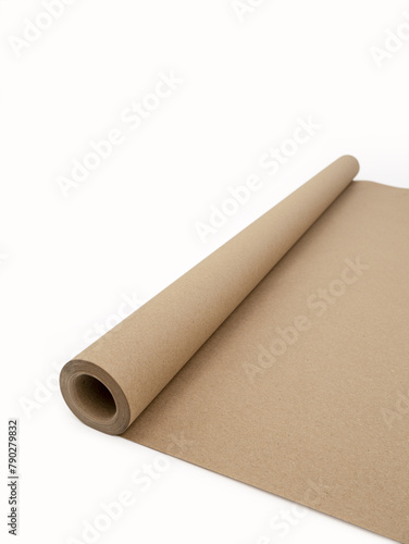 A roll of craft paper isolated on a white background