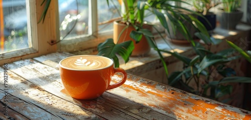 Cup of Coffee on Wooden Table
