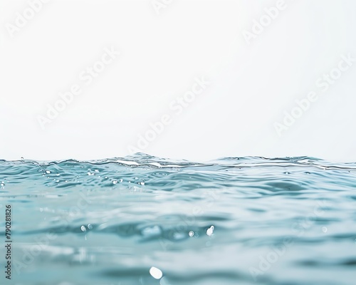 whitew background, water level, clear water, studio. photo