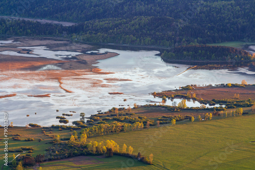 A lake in the valley, Cerkniško Jezero. Close up.
