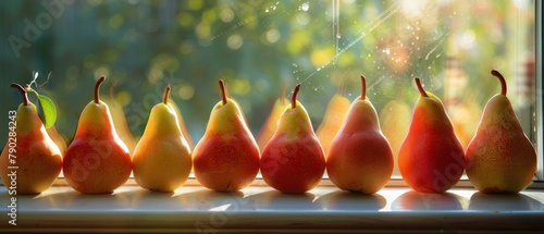 Row of Pears on Window Sill