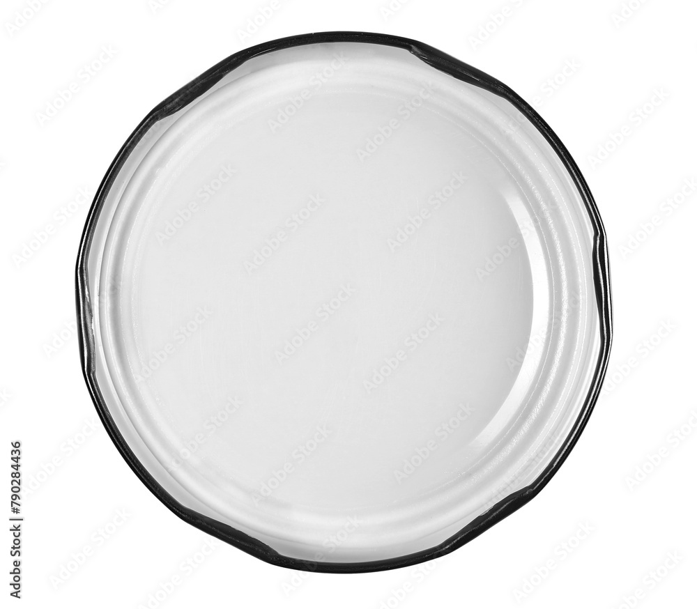 Metal jar lid isolated on white, top view, clipping path Metal jar lid isolated on white, top view, clipping path