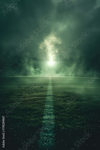 Green Field With Light at End