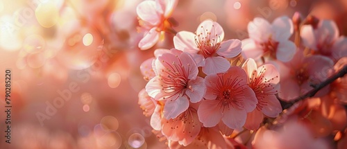 Close Up of Pink Flowers on a Tree