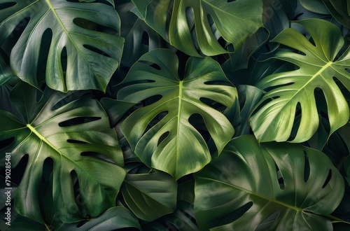 Large Group of Green Leaves on a Wall