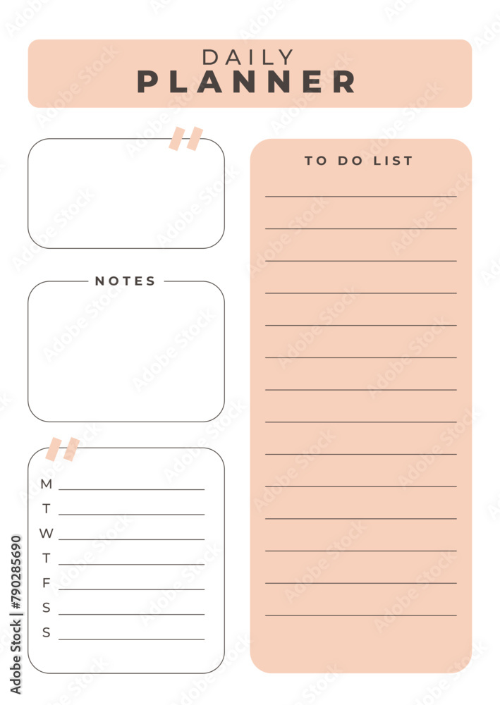 Planner weekly and days organizers for schedule list with checklists, reminder, important date and notes. Simple life planners daily routine organization vector minimalist templates Planner weekly and days organizers for schedule list with checklists, reminder, important date and notes. Simple life planners daily routine organization vector minimalist templates