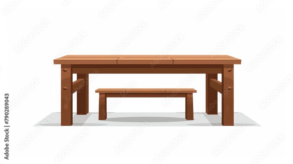 The wooden desk is isolated on a white background. The brown wood table at forefront could be used for kitchen or office interior design, as a bench or shelf mock-up. The wooden desk is isolated on a white background. The brown wood table at forefront could be used for kitchen or office interior design, as a bench or shelf mock-up.
