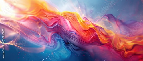 Colorful abstract painting with vibrant colors and a smooth, flowing texture.