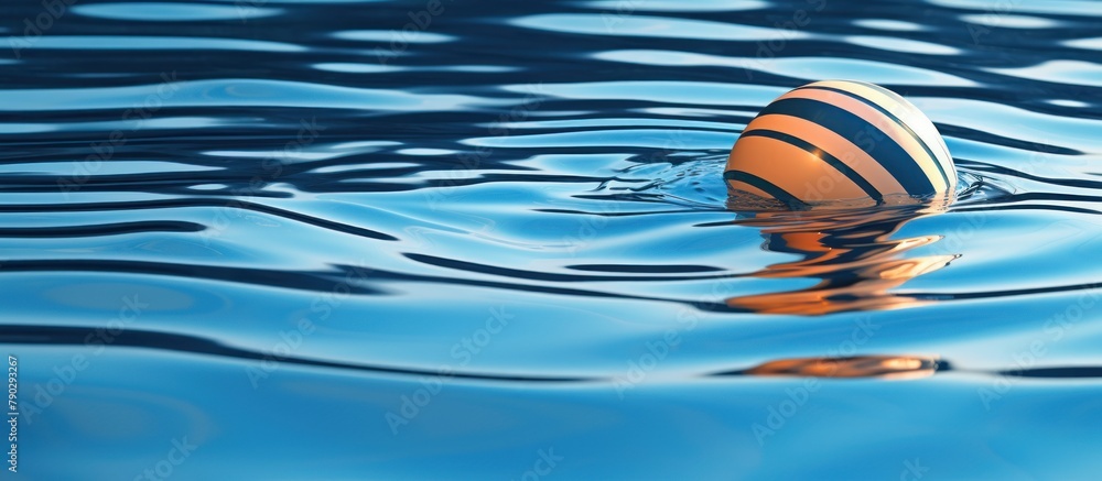 ball floating in a swimming pool.