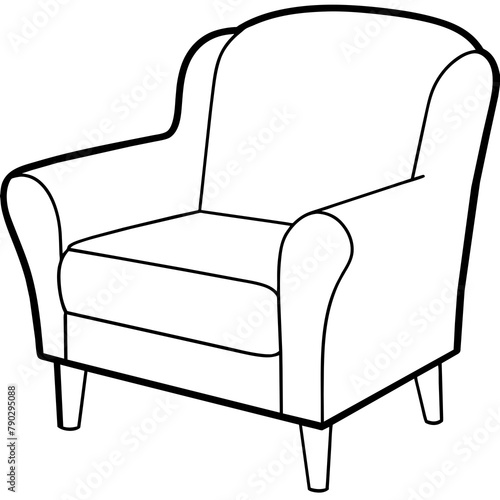 armchair isolated on white background