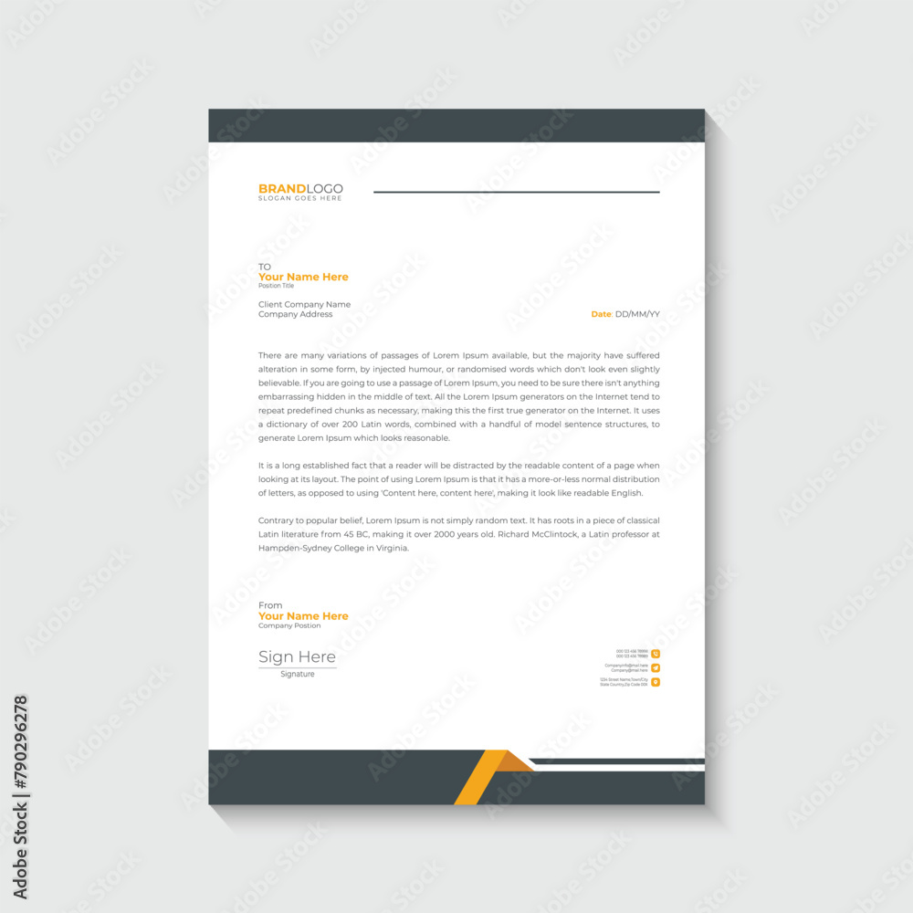 Obraz premium Letterhead design template
