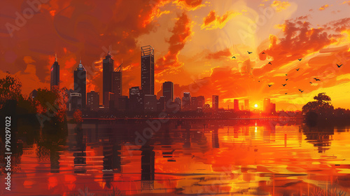 Perth Sunset Secrets manga style