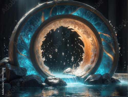 A magical fantasy water portal to a parallel world