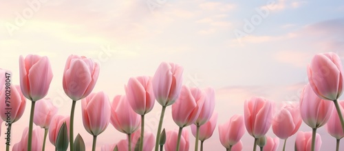 beautiful pink tulip flower. photo