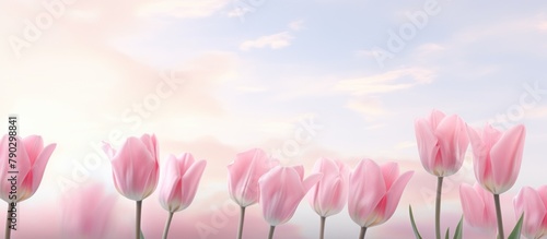 beautiful pink tulip flower. photo
