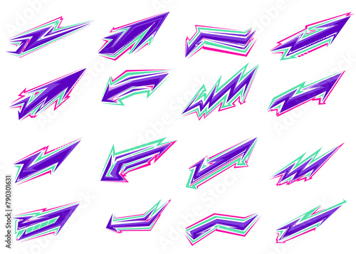 Sticker Stripes Racing Sport. Warpping sticker set element