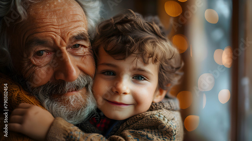 child and granfather photo