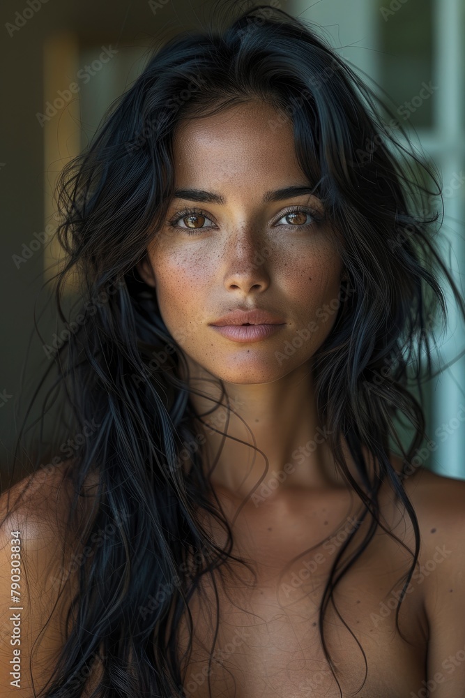 A professional photo of an extremely beautiful Mexican woman with long black hair A professional photo of an extremely beautiful Mexican woman with long black hair