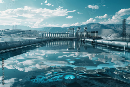 Advanced Technology Water Transport Futuristic City © spyrakot