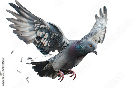 Majestic Pigeon Soaring With Elegance. On Transparent Background. © Habiba