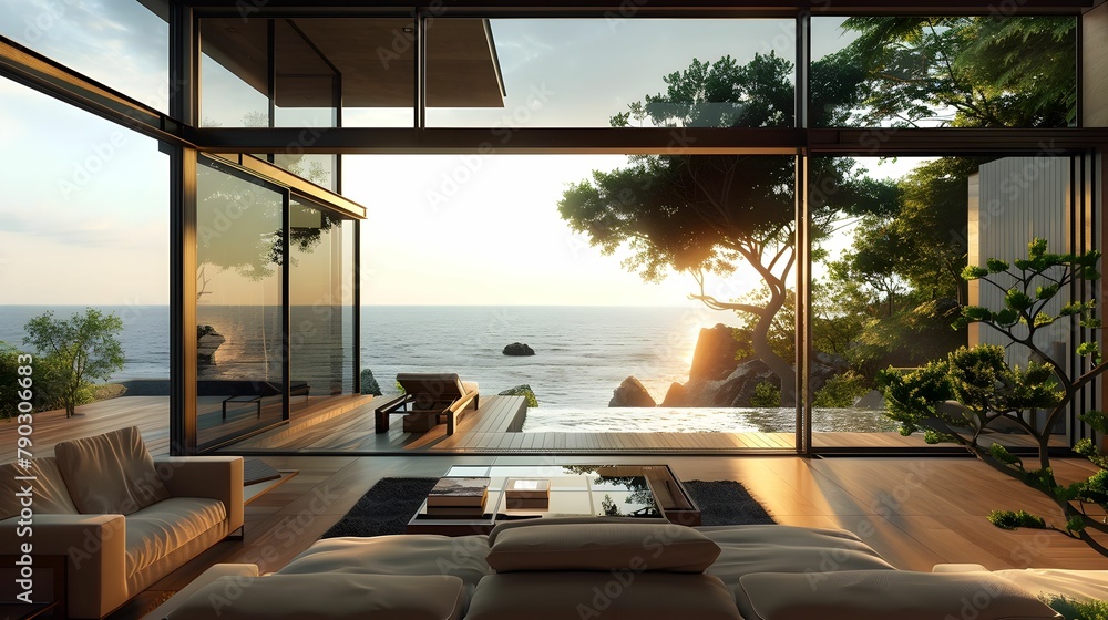 Fototapeta premium OCEAN VIEW WALLPAPER BACKGROUND