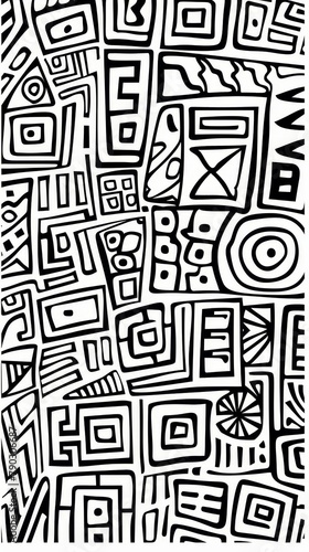 Wallpaper Mural Patterns: A coloring book page featuring a tribal pattern Torontodigital.ca
