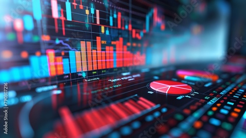 Digital composite of stock market data displays