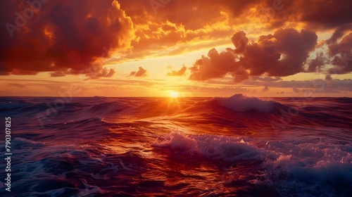 OCEAN VIEW SUNSET WALLPAPER BACKGROUND