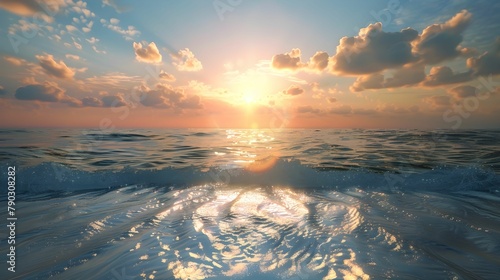 OCEAN VIEW SUNSET WALLPAPER BACKGROUND