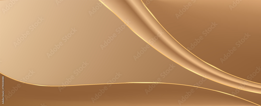 Fototapeta premium Abstract gold lines background with light effects. vector