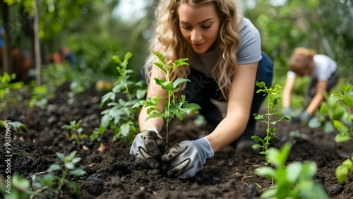 Green Hands: Harmony with Nature in Climate Action. Concept Sustainable Gardening, Eco-friendly practices, Green lifestyle, Biodiversity conservation, Climate change awareness