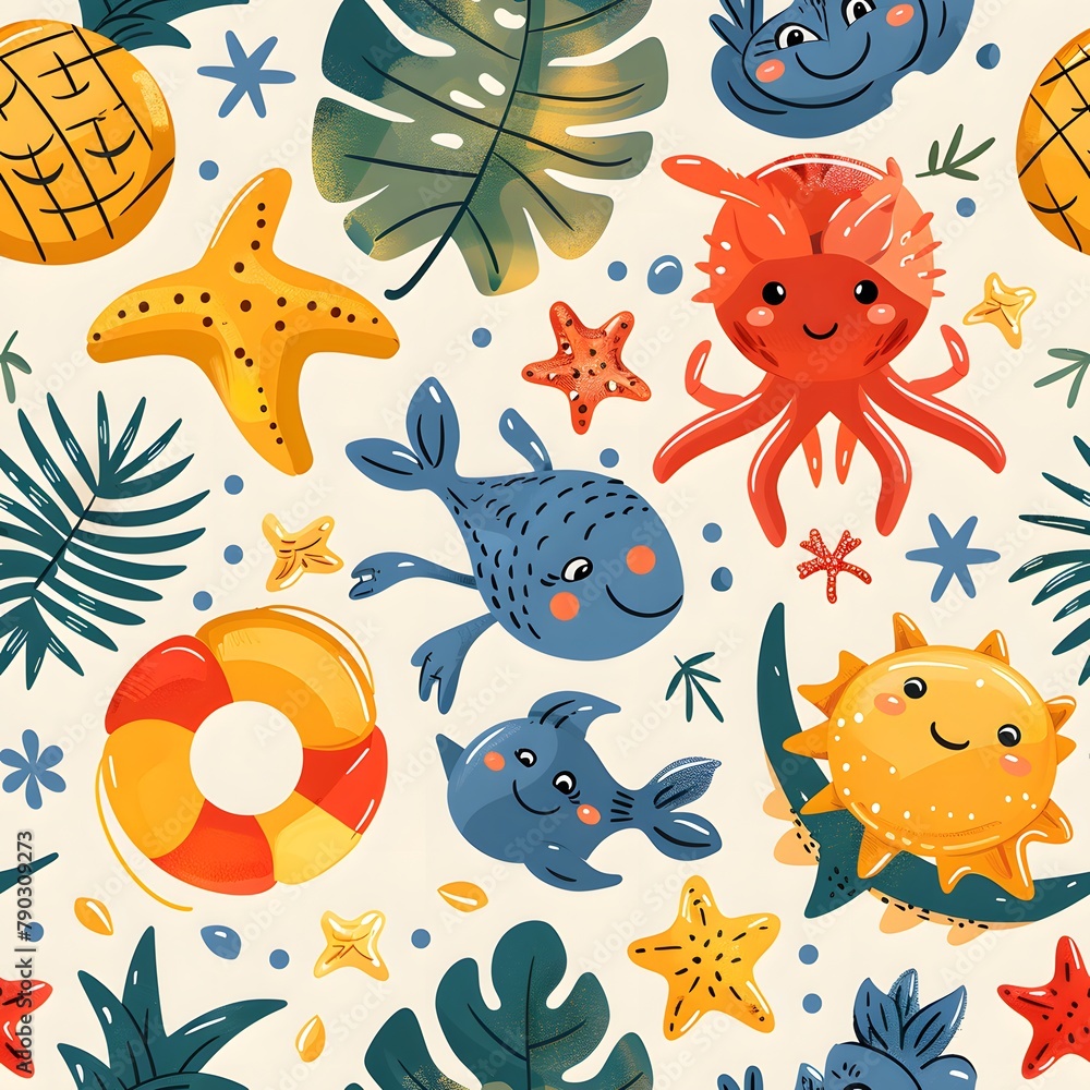 Fototapeta premium seamless pattern of shirt Hawaii style. Generative AI