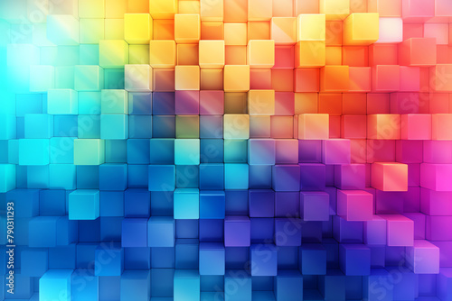 A colorful gradient of 3d cubes background