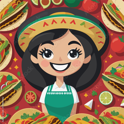 Joyful Taco Time: Stock Illustration
