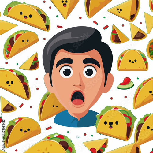 Surprised by Tacos: Vector Illustration