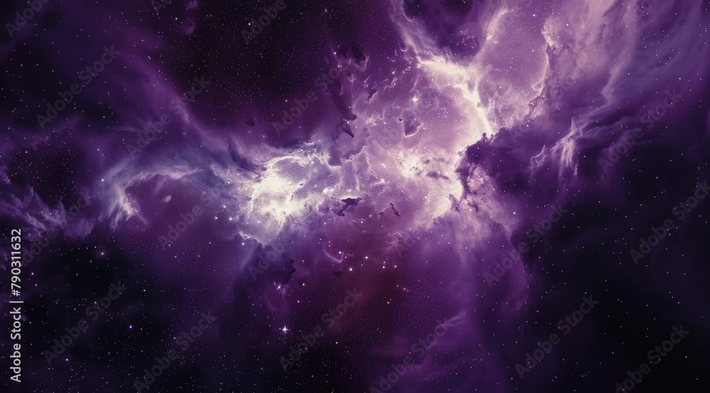 Purple and Black Space Filled With Stars