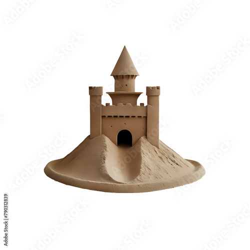 Illustration of a sand castle، cut out 