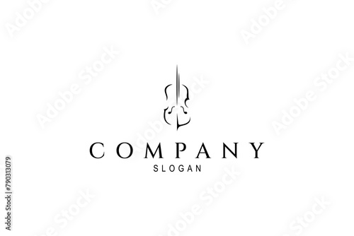 Simple violin or fiddle musical instrument logo