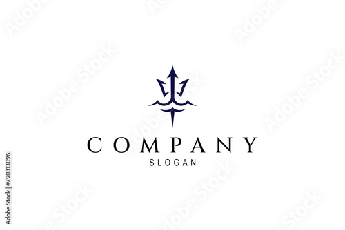 Simple Neptune Poseidon Trident Logo