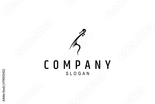 Violin simple logo. Fiddle musical orchestra instrument vector icon