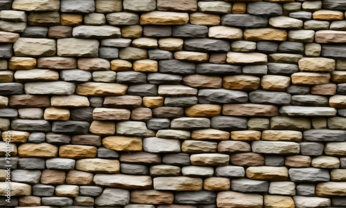 Stone wall. Abstract seamless pattern. AI generated. 