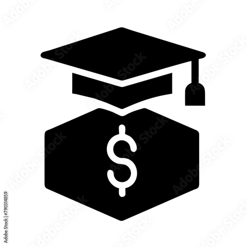 Financial Aid for Learning icon vector graphics element silhouette educational sign symbol on a Transparent Background 