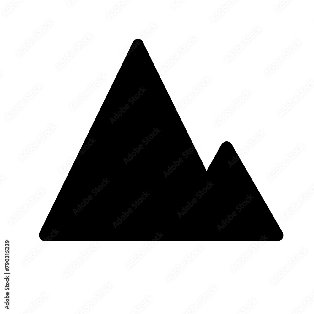 Mountain icon vector graphics element silhouette sign symbol illustration isolated on a Transparent Background Mountain icon vector graphics element silhouette sign symbol illustration isolated on a Transparent Background