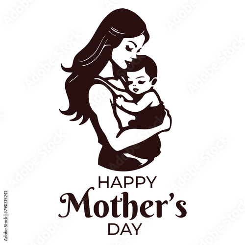 Beautiful mothers day for woman and child love greeting card background