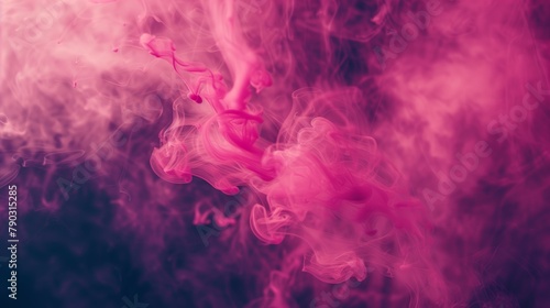 Luminous Pink and Magenta Smoke: Pastel Clouds on Dark Backdrop