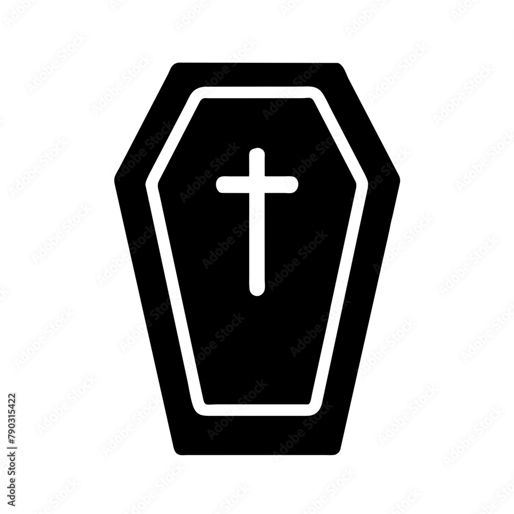 Coffin icon vector graphics element silhouette sign symbol illustration on a Transparent Background Coffin icon vector graphics element silhouette sign symbol illustration on a Transparent Background
