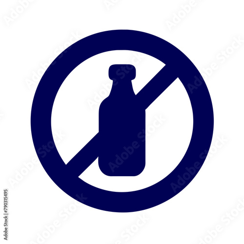 No-Alcohol sign icon vector graphics element silhouette sign symbol illustration on a Transparent Background
